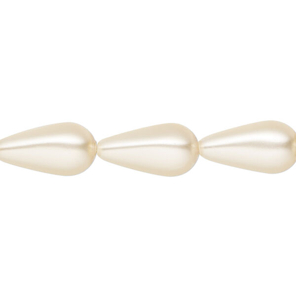 Pearl 10pk cream, Preciosa Czech crystal 15x8mm pear image number 0