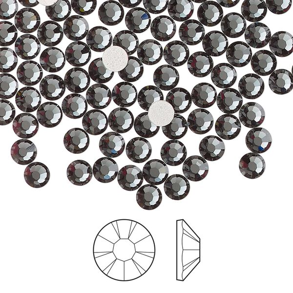Flat back 1440pk light graphite foil back, Preciosa MAXIMA Czech crystal hotfix rhinestone 3.8-4mm chaton rose round SS16 image number 0
