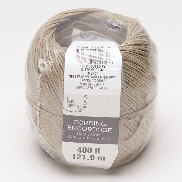 Cord jute 1pk 1mm twisted, tan 400 feet image number 0