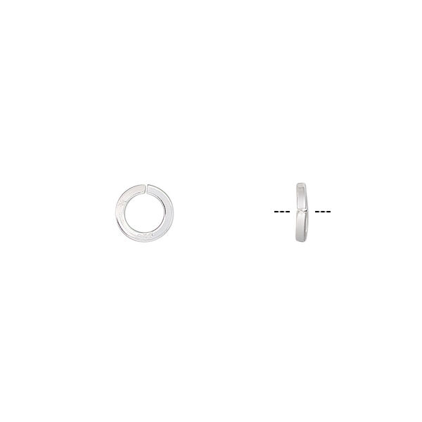 Jump ring, sterling silver, 6mm round square wire, 4mm inside diameter, 18 gauge. Sold per pkg of 50. image number 0