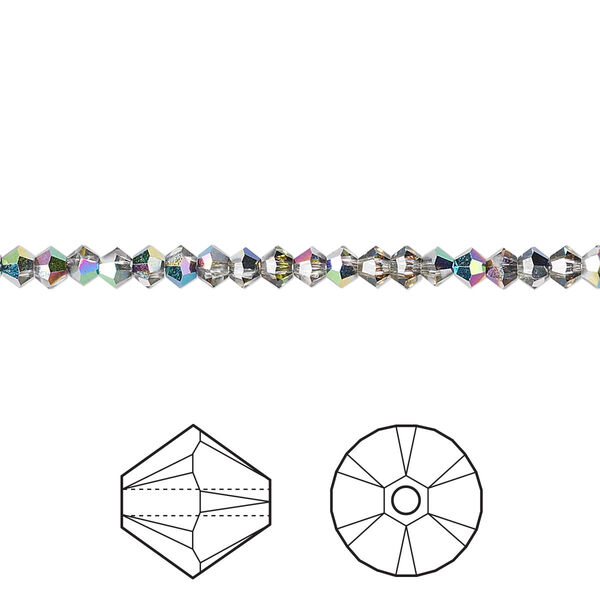 Bead 48pk crystal vitrail medium, Crystal Passions® 3mm bicone 5328 image number 0