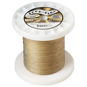 Beading wire, Accu-Flex®, nylon and 24Kt gold-plated stainless steel, clear, 49 strand, 0.014-inch diameter. Sold per 1,000-foot spool.