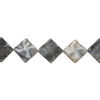 Marble 1pkg1, carved flat diamond bead natural, 15 inch 33-34mm image number 1