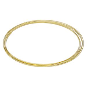 Memory wire, Beadalon®, gold-plated carbon steel, 3-5/8 inch flat necklace, 1x0.5mm-1.2x0.6mm flat. Sold per 0.35-ounce pkg, approximately 7 loops.