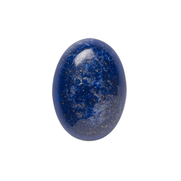 Cabochon, lapis lazuli (natural), 25x18mm calibrated oval, B grade, Mohs hardness 5 to 6. Sold individually. image number 0