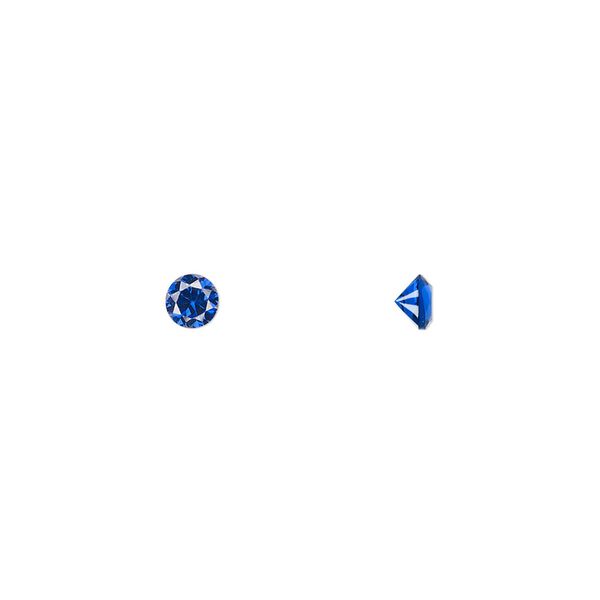 Gem, cubic zirconia, spinel blue, 4mm faceted round, Mohs hardness 8-1/2. Sold per pkg of 5. image number 0