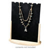 Display, chain and necklace, wood / velveteen / plastic, black and grey, 15 x 13 inches. Sold individually. image number 1