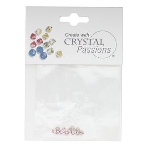 Chaton 12pk light rose foil back, Crystal Passions® rhinestone PP21 1088
