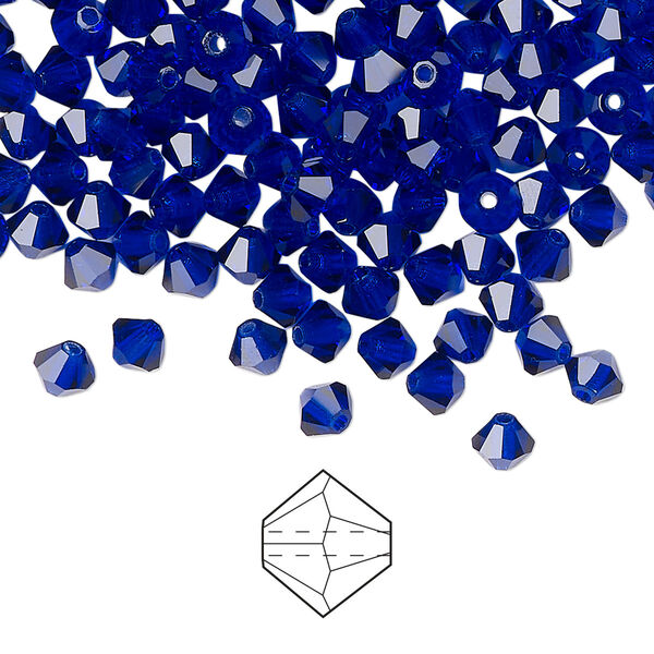 Bead 144pk cobalt blue, Preciosa Czech crystal 4mm bicone image number 0