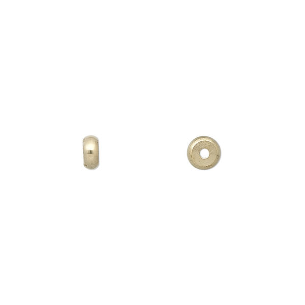 Bead, brass, 5x2mm heishi. Sold per pkg of 100. image number 0