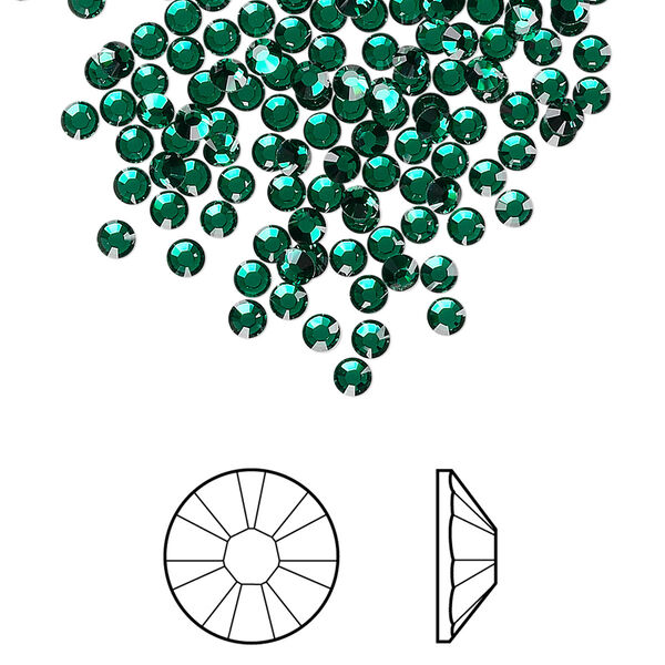 Flat back 144pk emerald foil back, Crystal Passions® 2.5-2.7mm rose round SS9 2058 image number 0