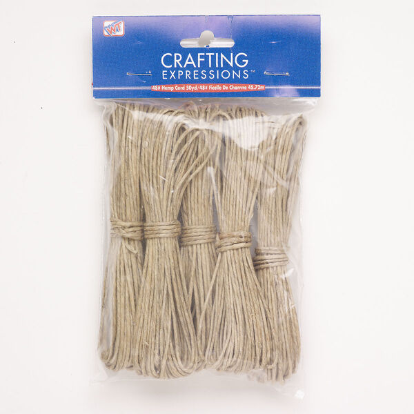 Cord assortment, hemp (natural), pkg/(5) 10-yard sections, 1.5mm, tan. image number 0
