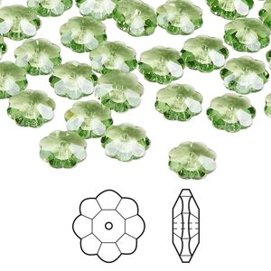 Margarita flower 12pk peridot, Crystal Passions&reg; Regenerated 8mm 3700