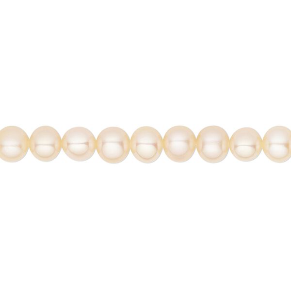 Pearl, White Lotus™, cultured freshwater, peach, 4.5-5mm semi-round, B grade, Mohs hardness 2-1/2 to 4. Sold per 15-1/2" to 16" strand. image number 0