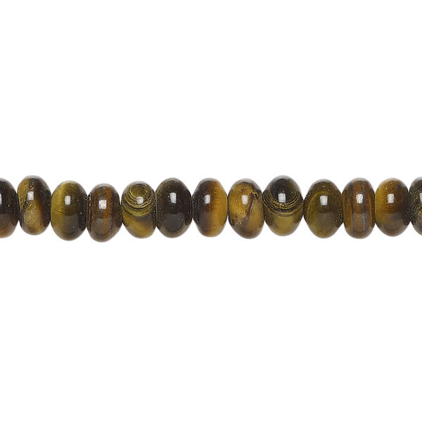 Tigereye / tiger iron 1pkg1, rondelle bead natural, 15 inch 6x3mm-7x5mm image number 0