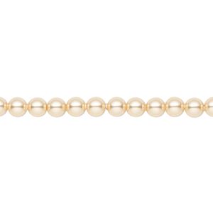 Pearl 500pk gold, Swarovski® 4mm round 5810