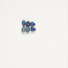 Bead, millefiori glass, translucent blue and multicolored, 14x11mm-15x12mm teardrop. Sold per pkg of 6. image number 0