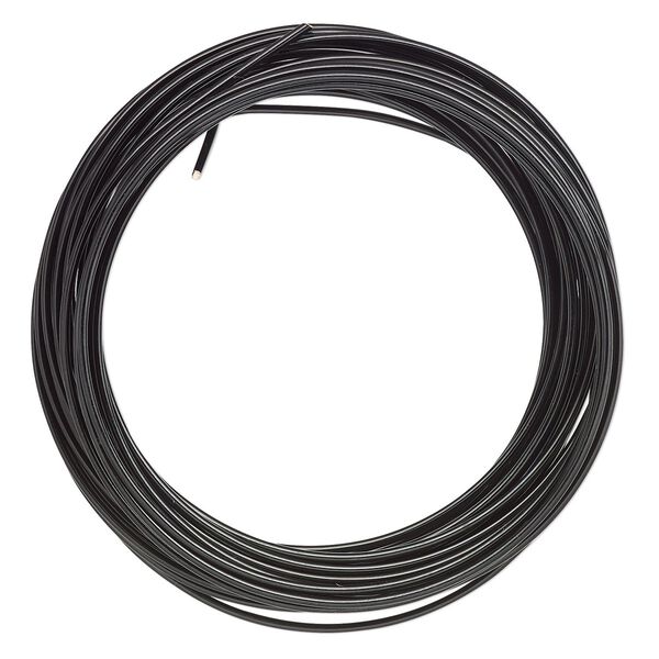 Wire, ParaWire™, black enamel copper, round, 16 gauge. Sold per 15-foot section. image number 0