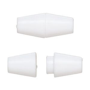 Clasp breakaway 1pkg50, 27x12mm double cone / safety lanyard clasp / fits 4mm cord, polyoxymethylene / opaque white 1-strand