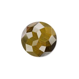 Tigereye 1pkg1, calibrated cube-cut round cab natural 20mm