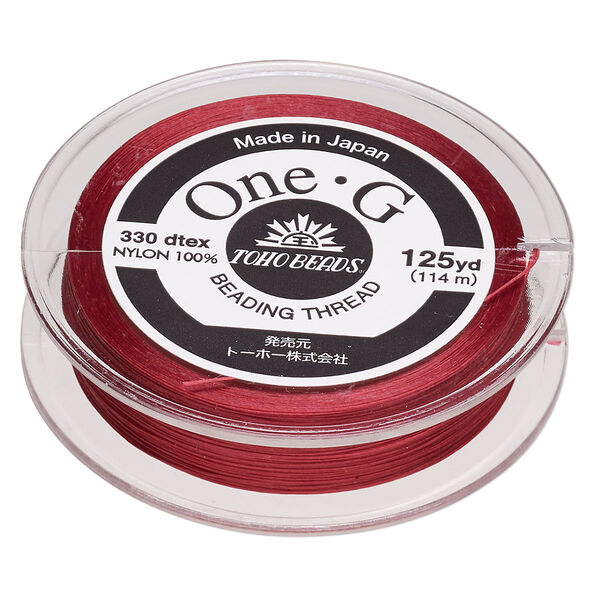 Thread, One-G™, nylon, pkg/125 yards, red, size 0. image number 0