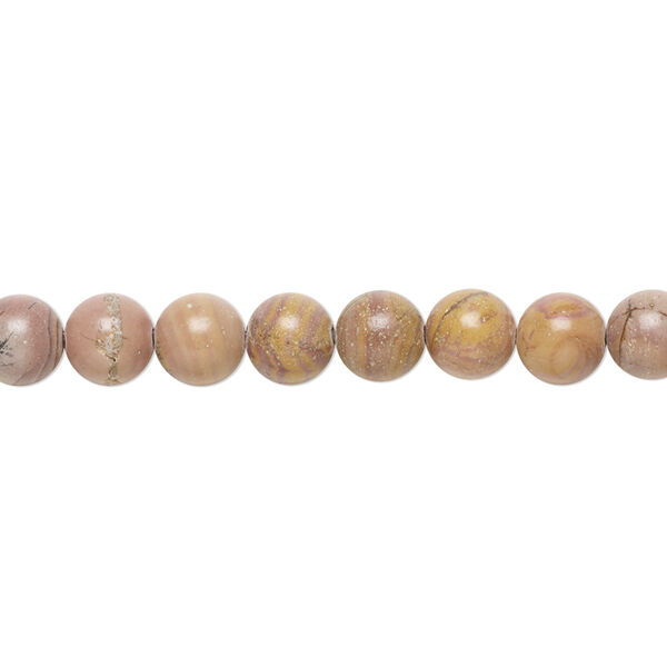 Bead, autumn hickoryite (natural), 6mm round, B grade, Mohs hardness 3-1/2. Sold per 15-1/2" to 16" strand. image number 0