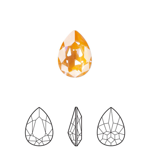 Fancy stone 4pk crystal mango ignite LacquerPRO, Crystal Passions® 14x10mm pear 4320 image number 0
