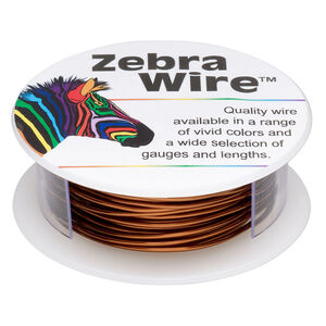 Wire, Zebra Wire&trade;, color-coated copper, brown, round, 18 gauge. Sold per 10-yard spool.