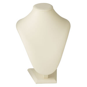 Display, necklace, leatherette, cream, 9 x 7 x 5 inches. Sold individually.