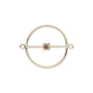 Link, 14Kt gold-filled, 20mm flat round with 4mm round setting. Sold individually.