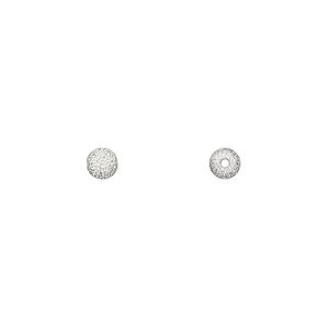 Bead, silver-plated brass, 4mm stardust round. Sold per pkg of 20.