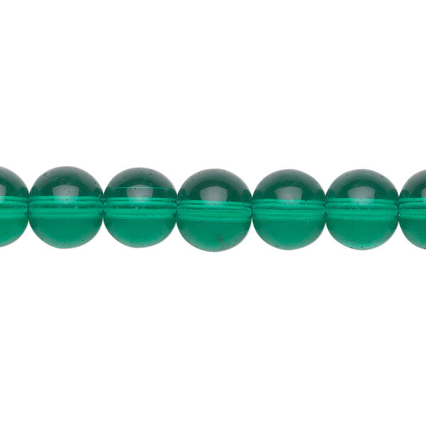 Bead, glass, malachite green, 8mm round. Sold per 36-inch strand. image number 0