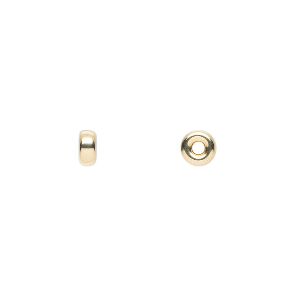 Bead, 14Kt gold-filled, 5x2.5mm smooth rondelle. Sold per pkg of 20. image number 0