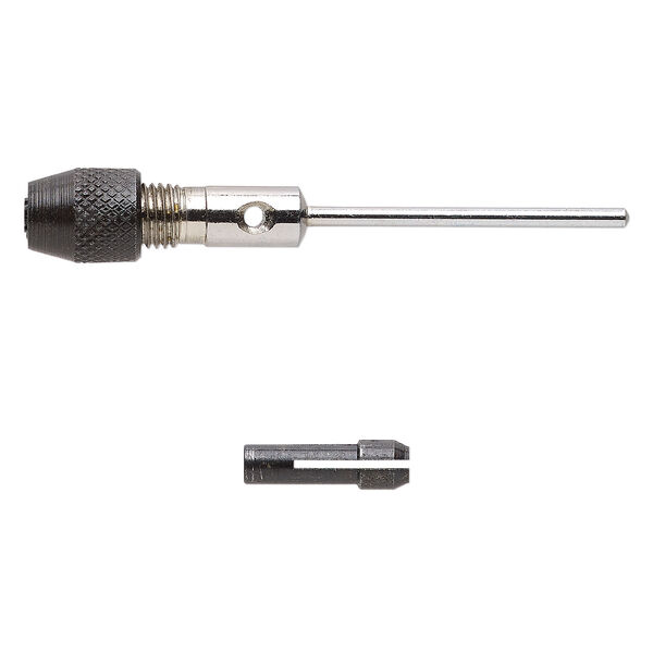 Micro adapter pin chuck, steel and plastic, black / silver / white, 2-3/4 x 1/2 inch chuck and 3/4 x 1/4 inch shank. Sold individually. image number 0