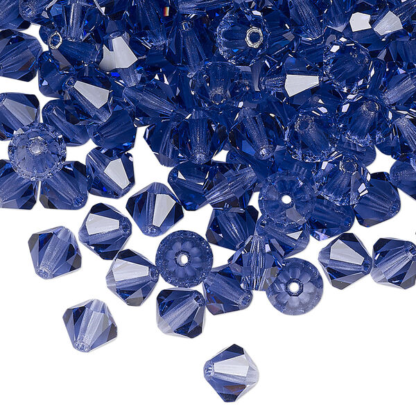 Bead 24pk tanzanite, Preciosa Czech crystal 6mm bicone image number 0