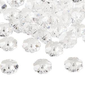 Bead 12pk crystal, Preciosa Czech crystal 14x5mm loch flower