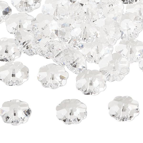 Bead 12pk crystal, Preciosa Czech crystal 14x5mm loch flower image number 0
