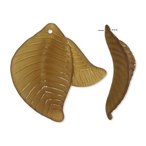 Focal, acrylic, frosted olive, 35x32mm leaves. Sold per pkg of 25.