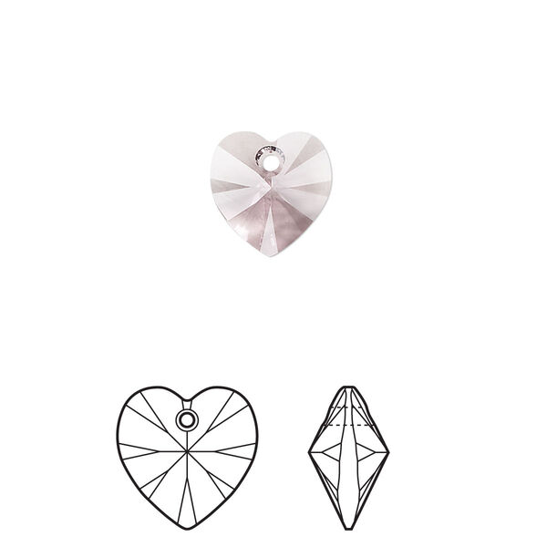 Drop 288pk light amethyst, Swarovski® 10mm pendant heart 6228 image number 0