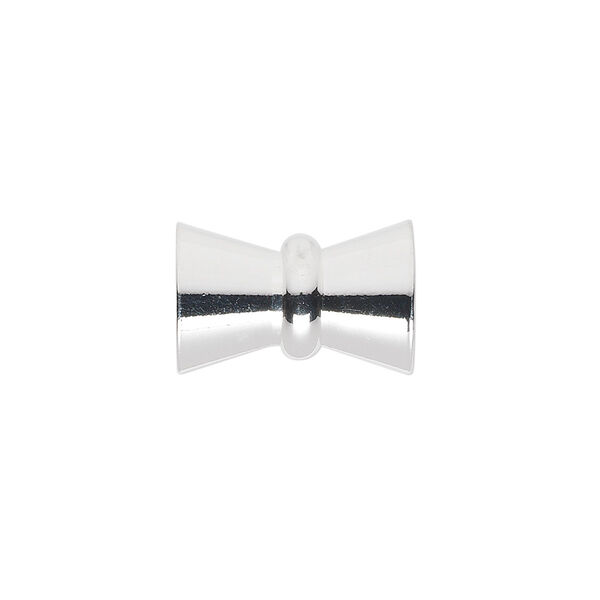 Clasp, magnetic, silver-plated brass, 17x11mm bowtie. Sold individually. image number 0