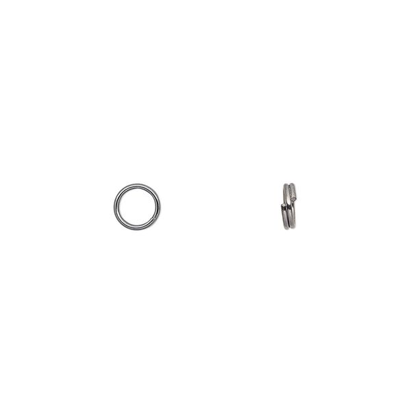 Split ring, gunmetal-finished steel, 5mm round with 3.7mm inside diameter. Sold per pkg of 1,000. image number 0