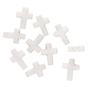 Howlite 1pkg10, cross bead natural 14x10mm
