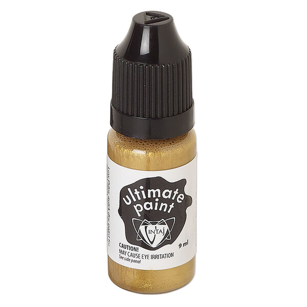 Paint, Vintaj® Ultimate Paint, Victorian gold, (CSUP055). Sold per 9-milliliter bottle. image number 0