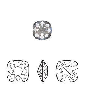 Fancy stone 2pk crystal dark grey ignite LacquerPRO, Crystal Passions® 10mm cushion 4470
