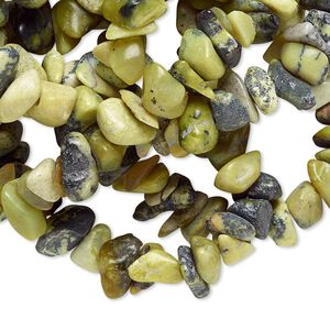 Yellow "turquoise" (serpentine with quartz) 1pkg1, chip bead natural 34 inch small to extra-large