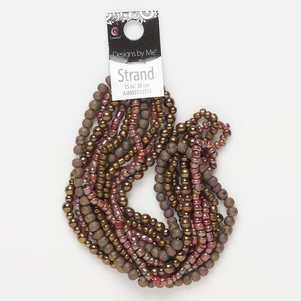 Bead, glass, opaque stardust rainbow purple and bronze, 3x2mm-7x5mm mixed shapes. Sold per pkg of (5) 15-inch strands. image number 0