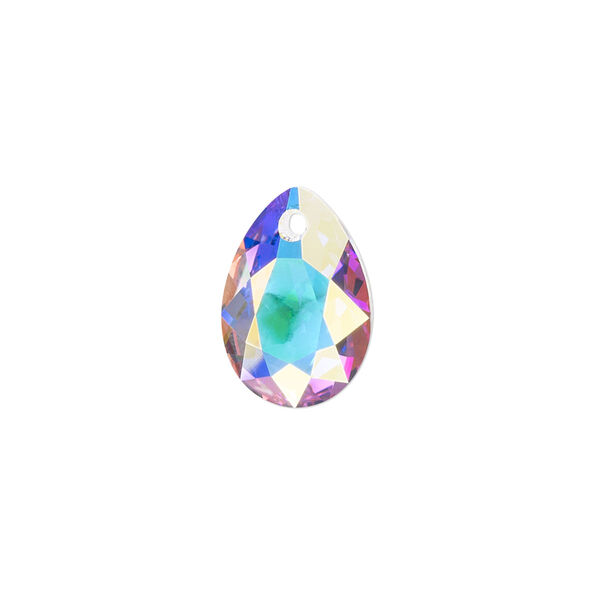 Drop 36pk crystal AB, Swarovski® 16mm pendant pear cut 6433 image number 0
