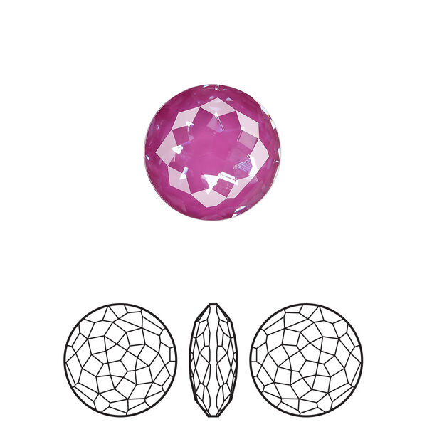 Round stone 48pk crystal orchid ignite LacquerPRO, Swarovski® 14mm fancy round 1383 image number 0