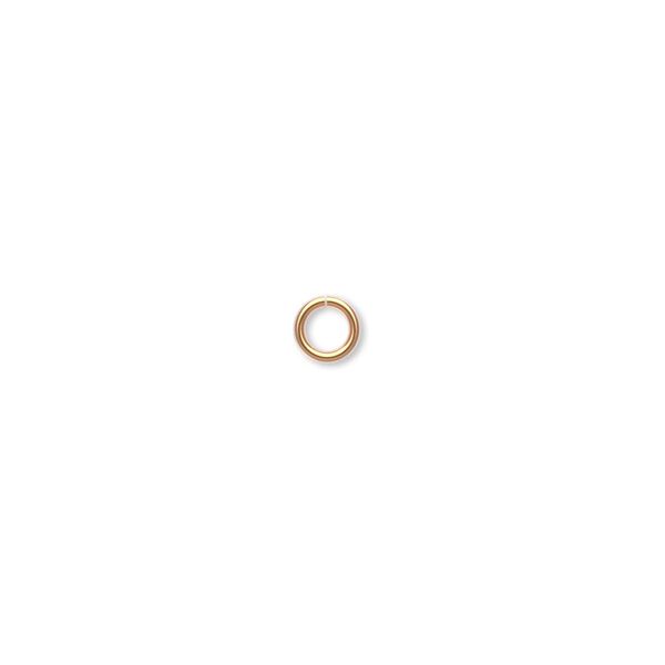 Jump ring, gold-plated brass, 4.5mm round, 2.9mm inside diameter, 20 gauge. Sold per pkg of 500. image number 0