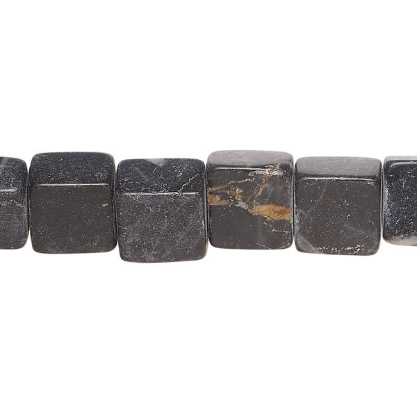 Zebra stone (marble) 1pkg1, flat square bead natural, 15 inch 9-10mm image number 0